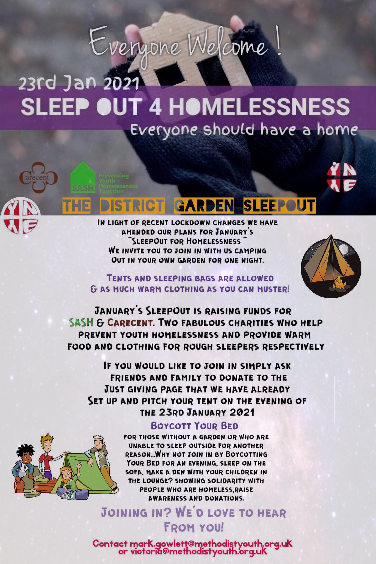 Sleep out for Homelessness Yorkshire North & East Methodist District